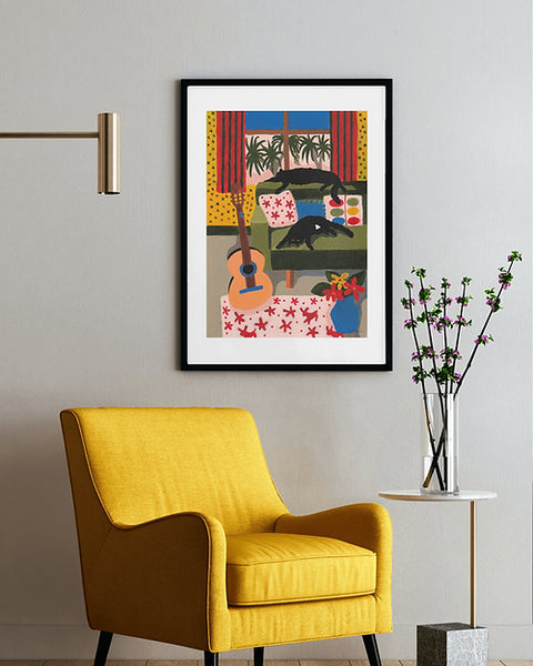 Kate Cowan - Art Prints - Couch Cats