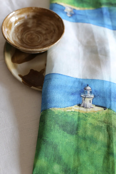 Ali Davies - Linen Tea Towel - Cape Reinga/ Te Rerenga Wairua