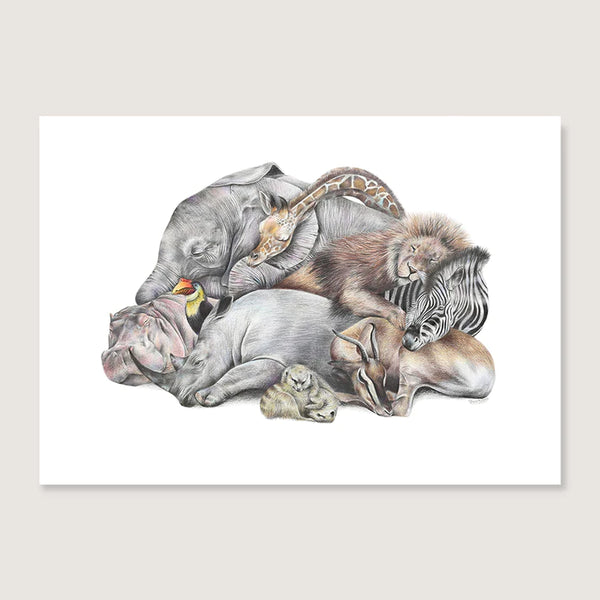 Safari Sleepers Print - A5 / Unframed