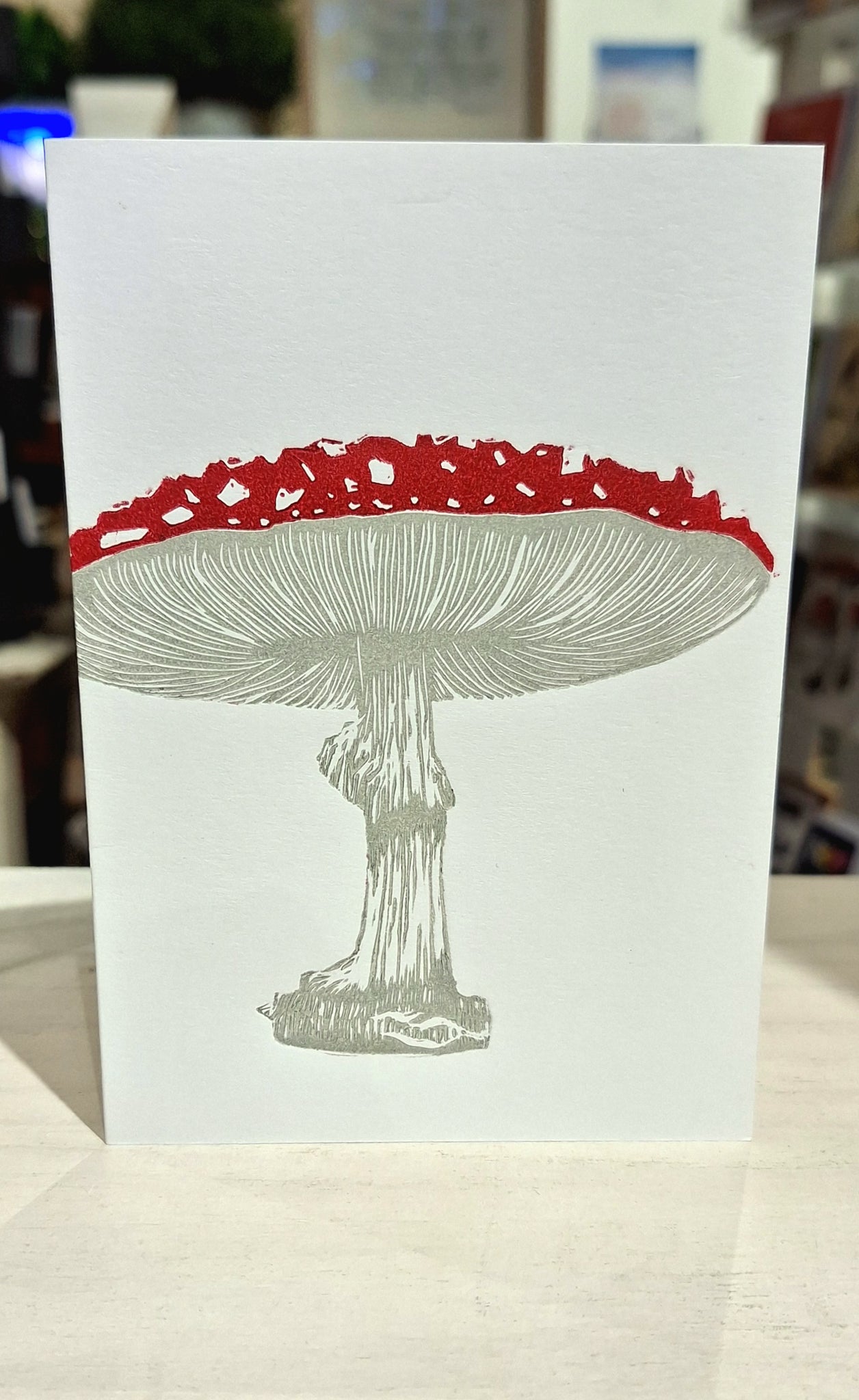 Handmade Greeting Card - Red Mushroom