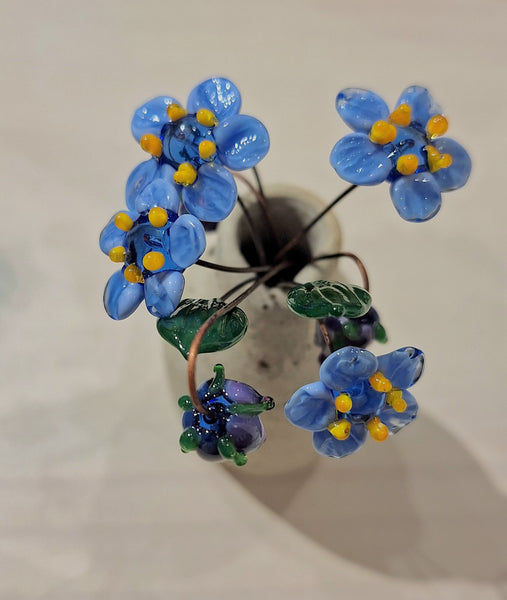 Glass Flower Stems - Forget Me Not