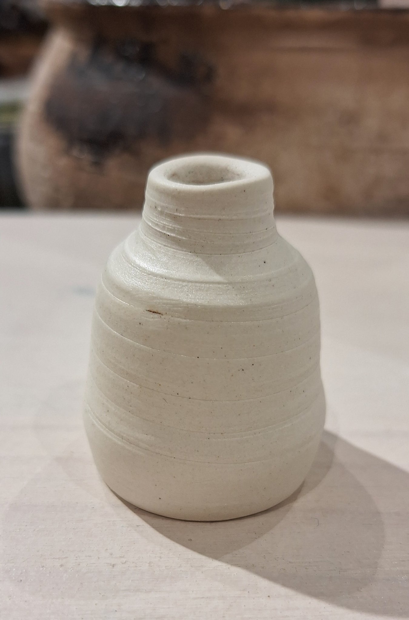 Mini Handmade Vase - White Short