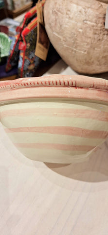 Small Ceramic Bowl - Pink Stripes