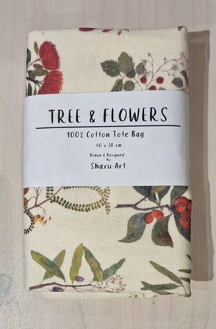 100% Cotton Tote Bag - Trees & Flowers