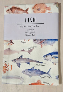 100% Cotton Tea Towel - Fish