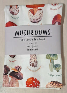 100% Cotton Tea Towel - Mushrooms