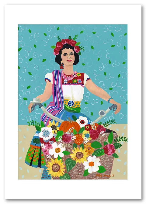 Kate Cowan - Art Prints - Belle On A Bike