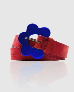 Flower Belt - Sienna Red Seude