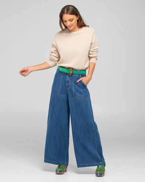 Flower Belt - Peacock Sude