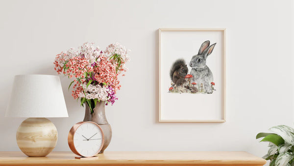Bunny & Friends Print - A5 / Unframed
