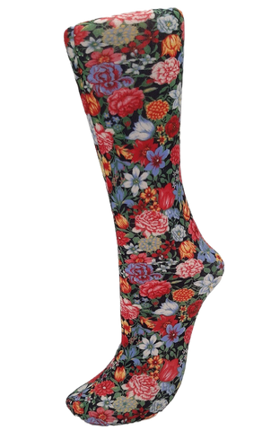 CS Couture Trouser Socks - Flowers by Night