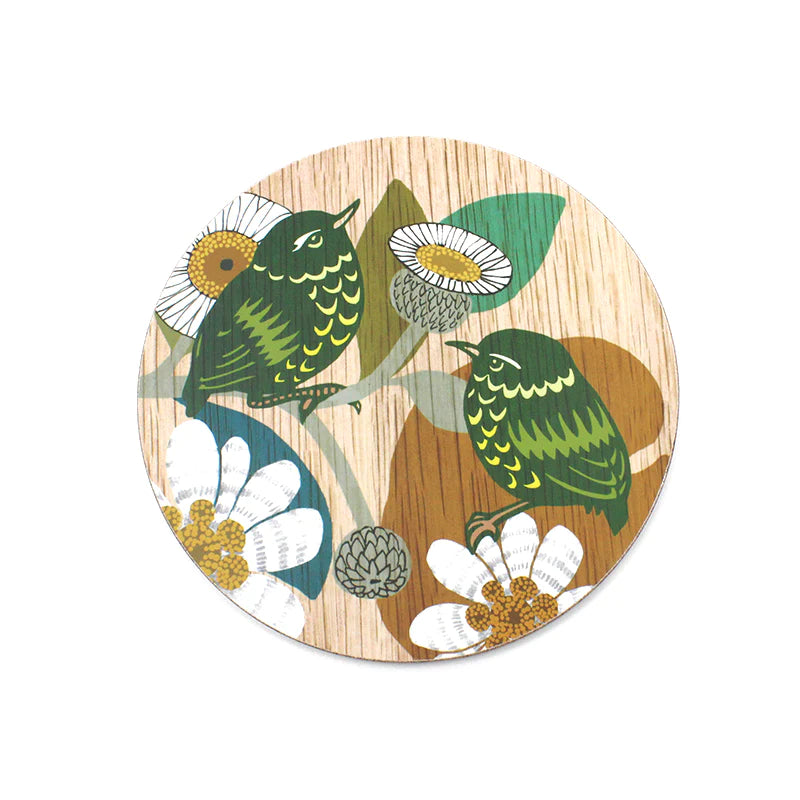 Wolfkamp & Stone - Screenprint Coasters - Titipounamu