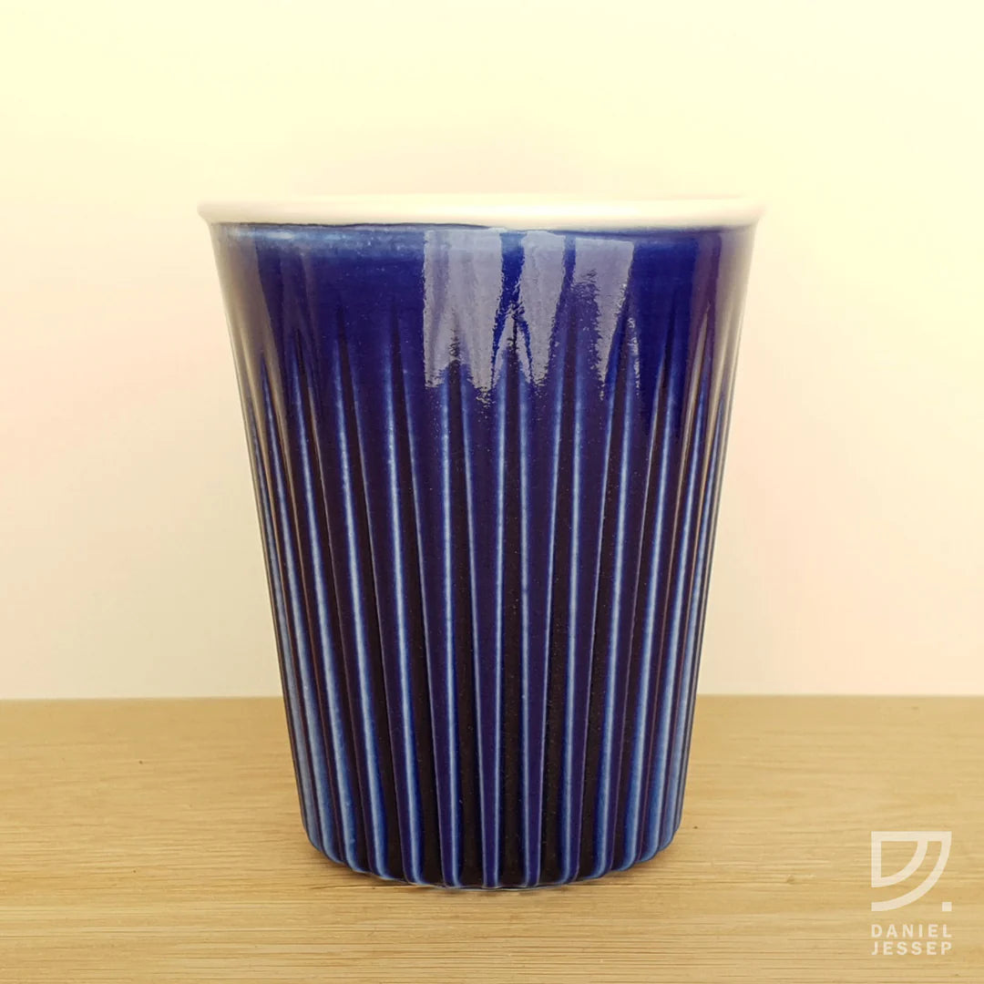 Ceramic Tumbler - Cobalt Fluted