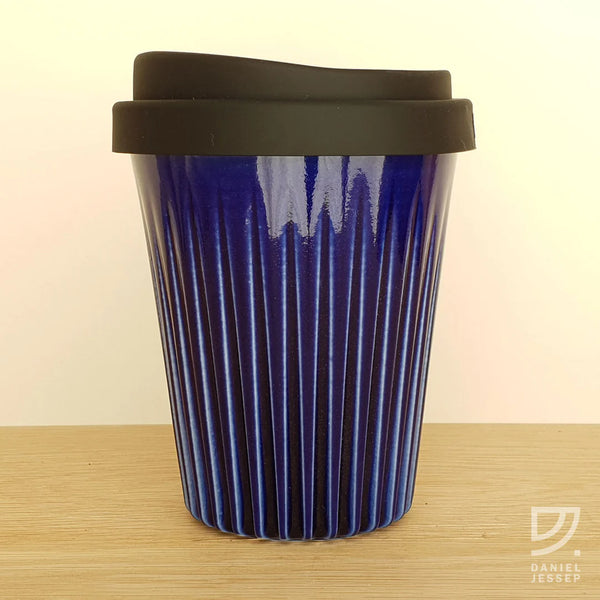 Ceramic Tumbler - Cobalt Fluted