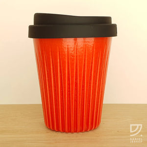 Ceramic Tumbler - Red Fluted