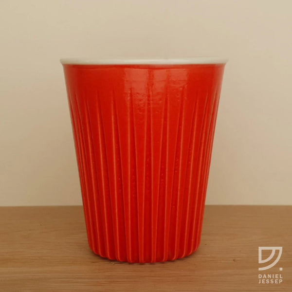 Ceramic Tumbler - Red Fluted