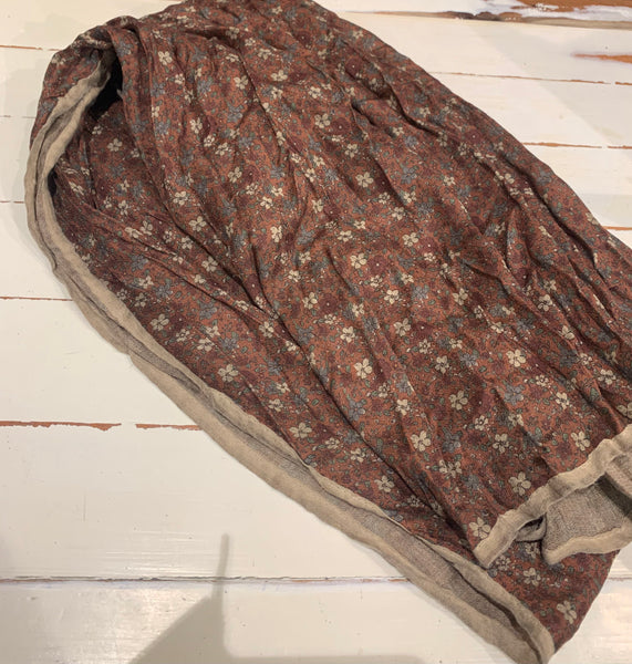 Floral Scarf - Brown