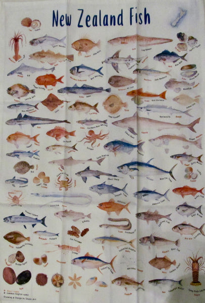 100% Cotton Tea Towel - Fish