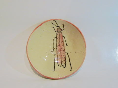 Handcrafted Little Dish - Pink Insect