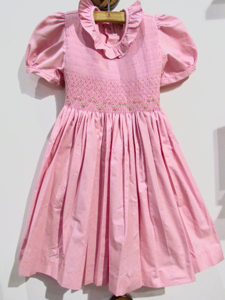 Hand-Smocked Infant and Children's Dress - Candy Pink