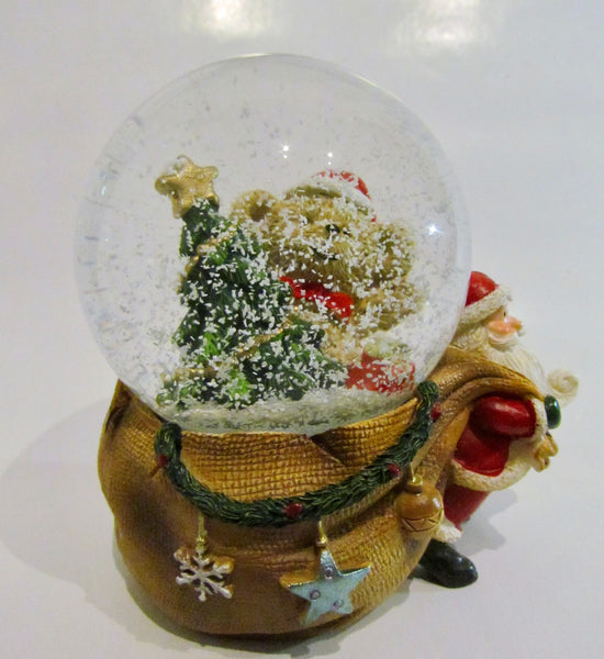 Christmas Snow Globe - Santa & Bear