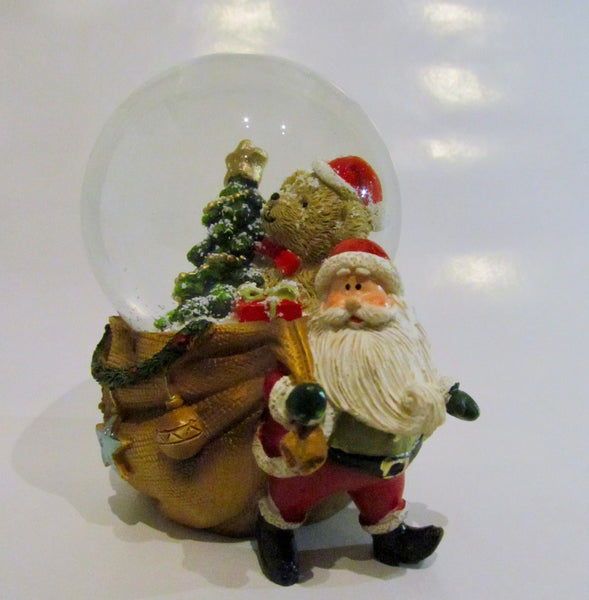 Christmas Snow Globe - Santa & Bear