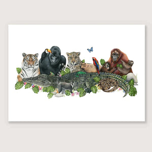 Jungle Friends Print - A5 / Unframed