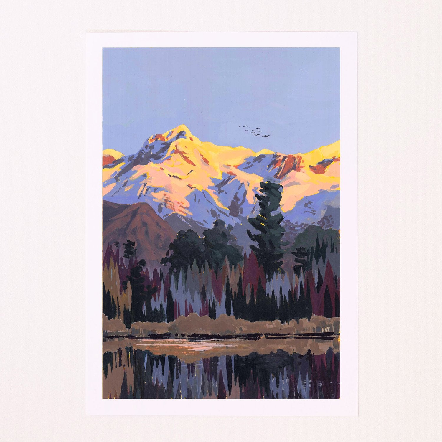 Kat Stefanova - Mt. Cook, Matheson Lake - Art Print