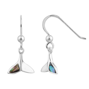Sterling Silver & Pāua - Whale Earrings