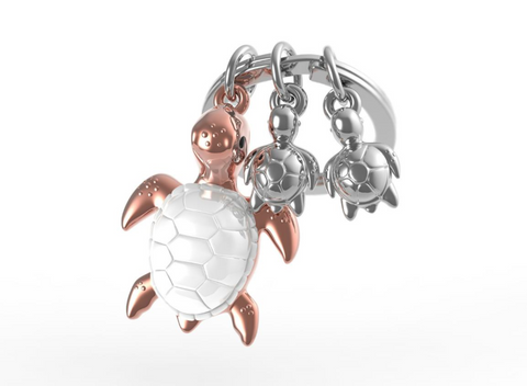 Metalmorphose Keychain - Turtle Family Key Ring