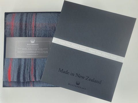 Masterweave - Alpaca Scarf - Grey/Black Check