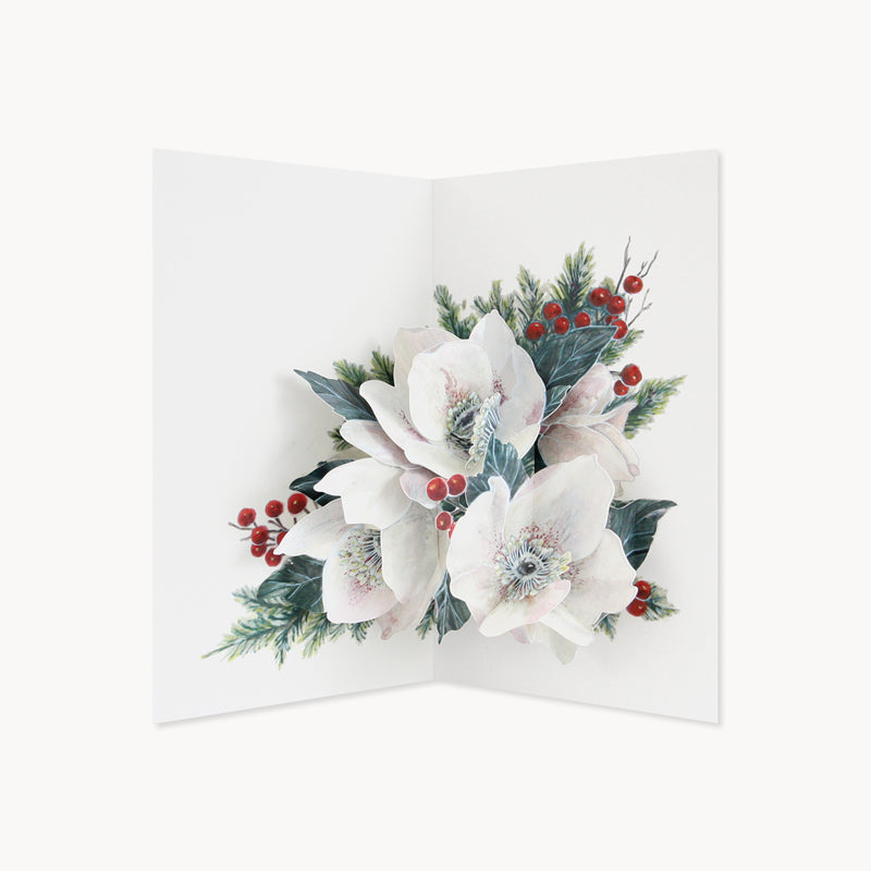 Pop Up Christmas Card - Christmas Rose