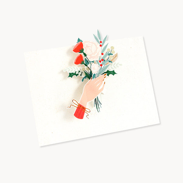 Pop Up Christmas Card - Offering Hand