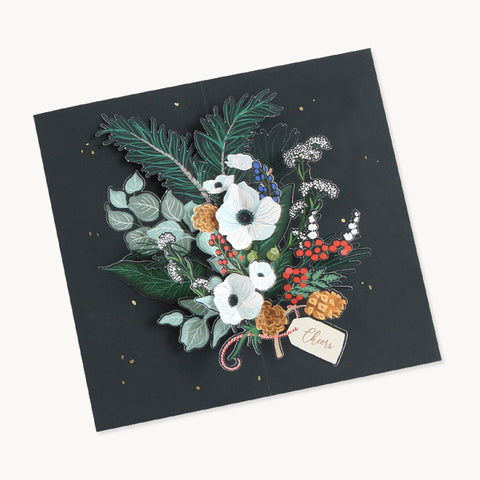 Pop Up Christmas Card - Winter Foliage