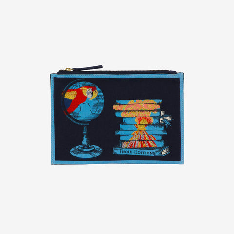 Embroidered Pouch - Iconique - Blue