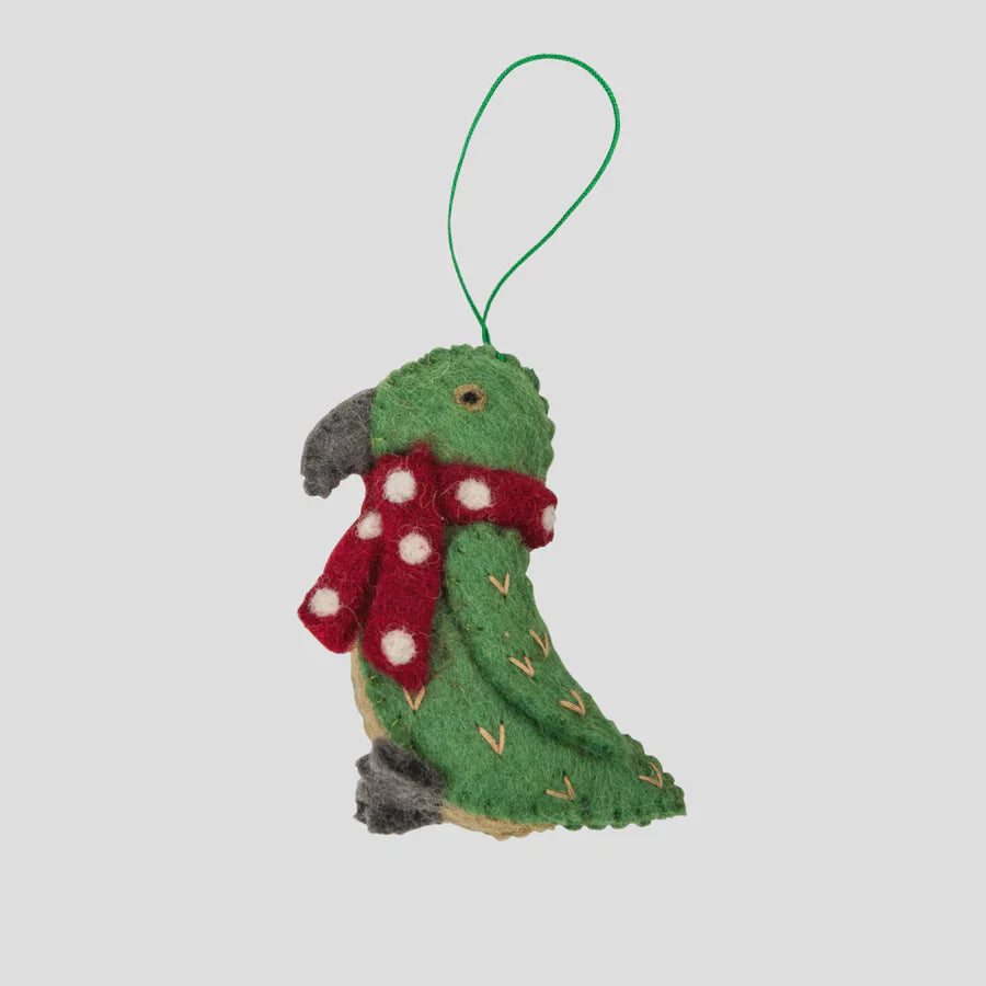 Fairtrade Felted Christmas Decoration - Kea