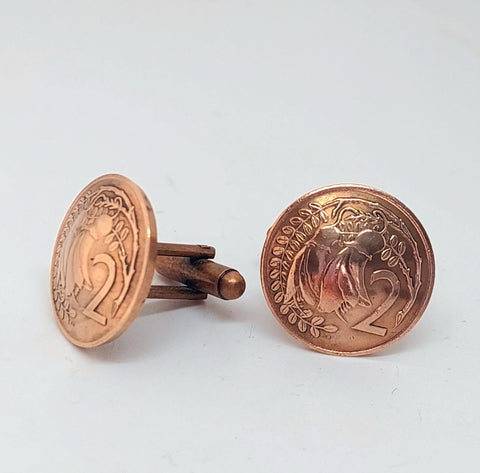 Cufflinks - Copper Two Cent - Reminted