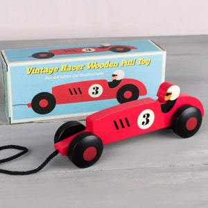 Wooden Pull Toy - Vintage Racer