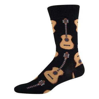 Mens - Socks - Acoustic Guitar - Black