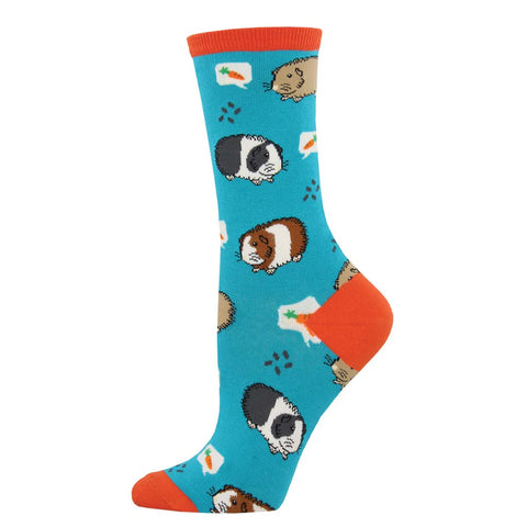 Socks - Womens - Guniea Pigs - Turquoise