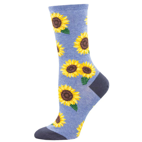 Socks - Womens - More Blooming Socks - Blue Heather