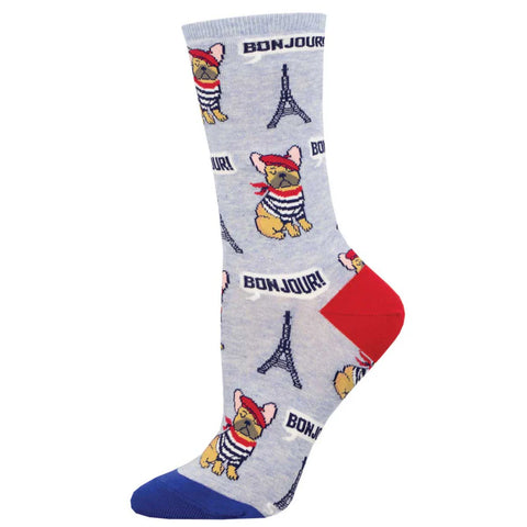 Socks - Womens - Paris Frenchie - Purple Heather