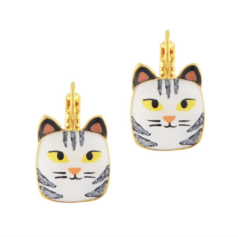 Taratata - Lever Back Cat Earrings