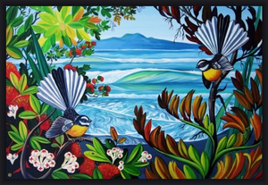 Irina Velman - Box Framed - Rangitoto and Fantails - XS