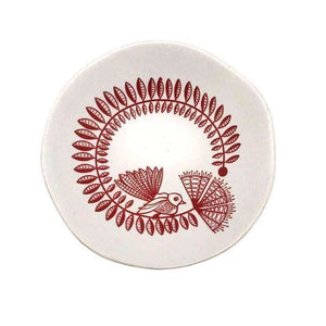 Jo Luping - Fantail Collection - Red Fantail & Pohutukawa on White