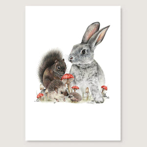 Bunny & Friends Print - A5 / Unframed