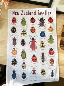 Shaxu Art - Cotton Tea Towel - NZ Beetles