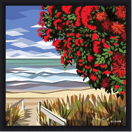 Ira Mitchell - Box Framed Notecard - Pohutukawa NZ - XS