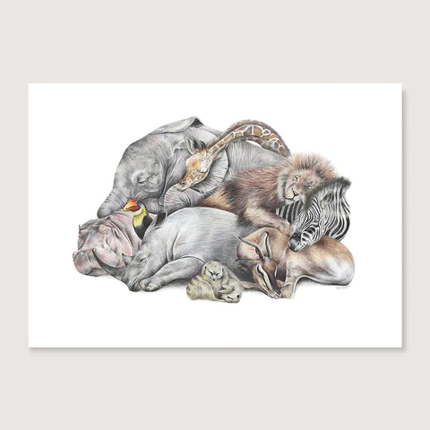 Safari Sleepers Print - A4 / Unframed