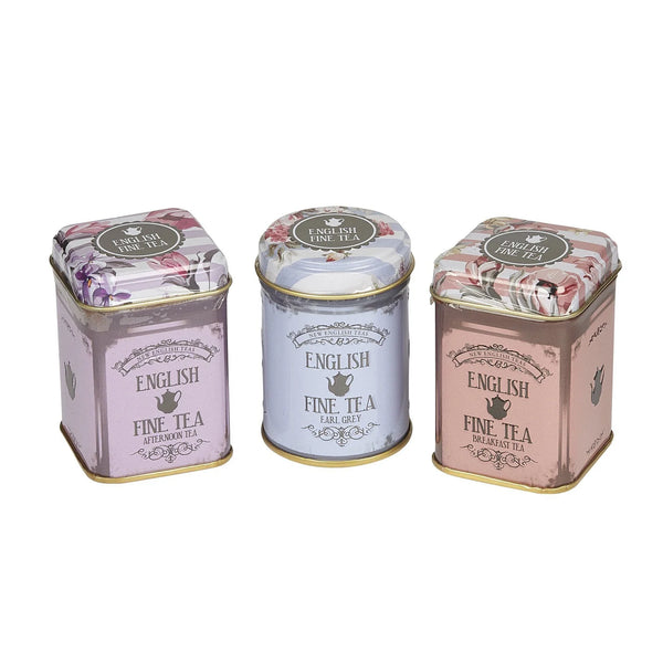 New English Teas - Vintage Floral Mini Tea Tin Gift Set - 3 Loose Tea Blends